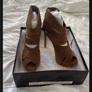 Elegant Brown Peep-Toe Heels